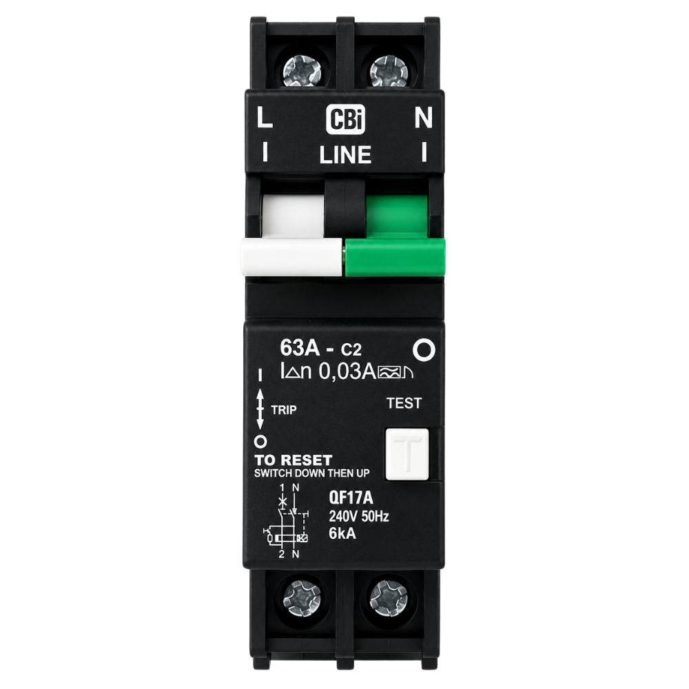 Whitehouse Lighting And Electrical CBI 63A 1P And Neutral 6kA Earth Leakage Circuit Breaker  CBI