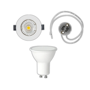 WHL&E 3 Piece White Downlight Fitting Kit