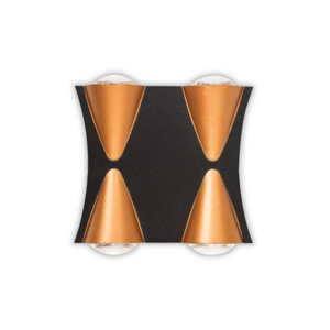 Brightstar L555 Outdoor Black And Gold Wall Light