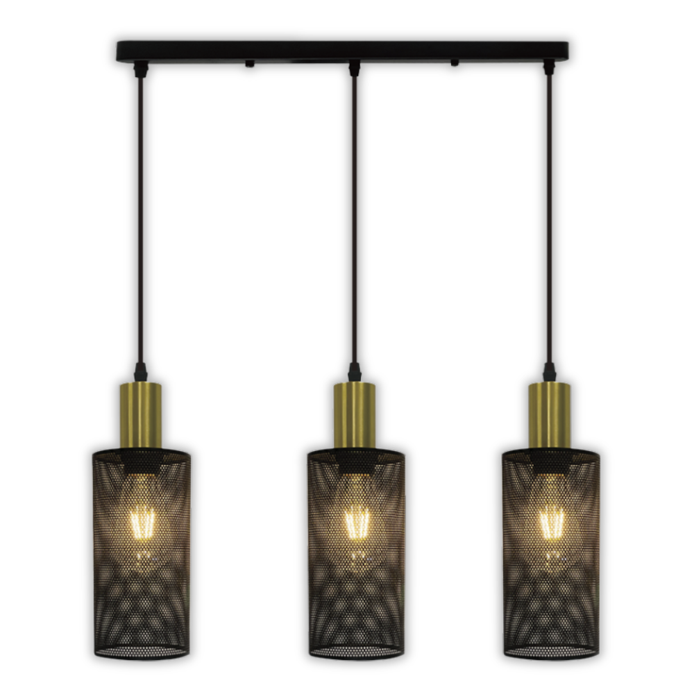 Whitehouse Lighting And Electrical Brightstar PEN874/3 Black And Gold Pendant Light  Brightstar