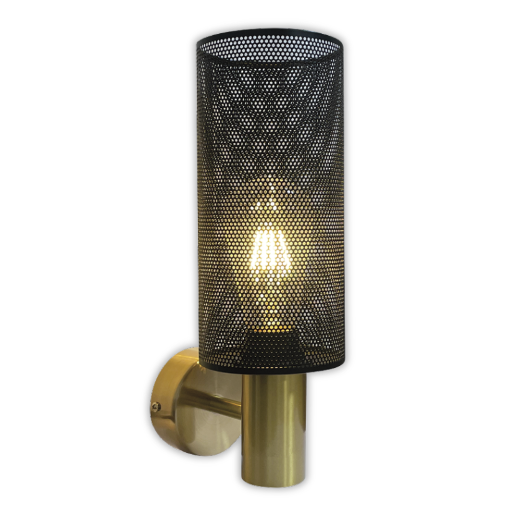 Whitehouse Lighting And Electrical Brightstar WB415/1 Black With Gold Wall Light  Brightstar