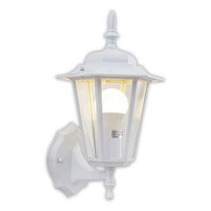 Flash 6 Panel Up Facing Outdoor Garden Lantern White Wall Light