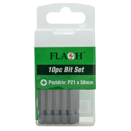 Whitehouse Lighting And Electrical Flash 10 Piece Pozidriv Bit Set 1 x 50MM  Flash™