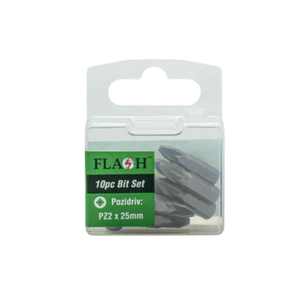 Flash 10 Piece 2 x 25mm Pozidriv Bit Set