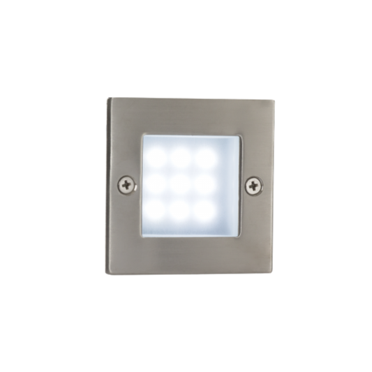 Brightstar FT014 Stainless Steel Tempered Glass Footlight product image on white background