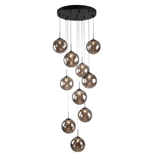 WHL&E 07462 10 Lamp Glass Pendant Light product image on white background