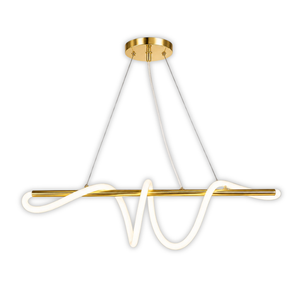 WHL&E 07829 6500K LED Rope Gold Pendant Light