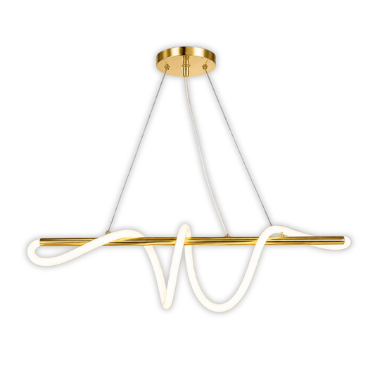 WHL&E 07829 6500K LED Rope Gold Pendant Light product image on white background