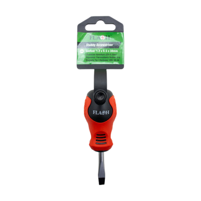 Whitehouse Lighting And Electrical Flash Slotted Flat Screwdriver 1.2 x 6.5 x 38MM (Stubby)  Flash™