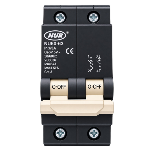 Whitehouse Lighting And Electrical NUR 63A 2 Pole 6kA Samite Circuit Breaker  NUR
