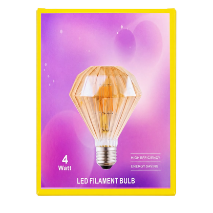 Whitehouse Lighting And Electrical WHL&E 4W G95 E27 Diamond Tungsten Filament Bulb  Whitehouse Lighting And Electrical