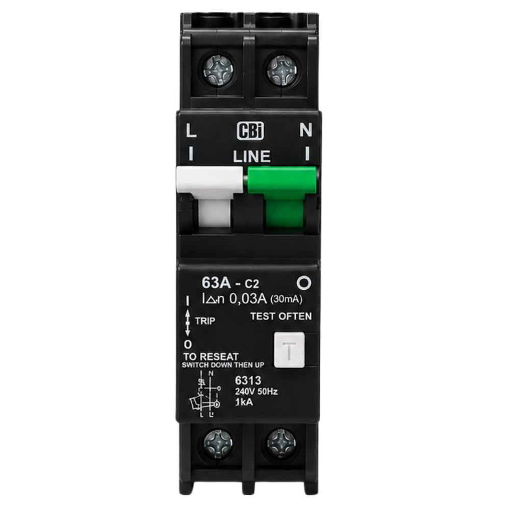 Whitehouse Lighting And Electrical CBI 63A 1P And Neutral 3kA Earth Leakage Circuit Breaker  CBI