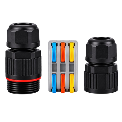 Whitehouse Lighting And Electrical WHL&E IP68 3 Pole Cable Connector + Wago Connector  Whitehouse Lighting And Electrical
