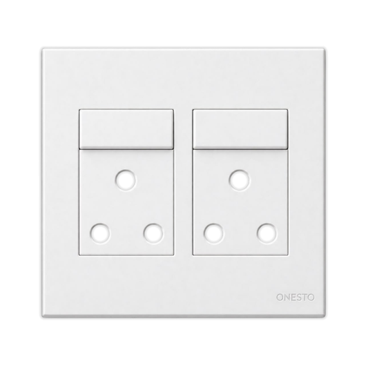 Whitehouse Lighting And Electrical Onesto Matrix White 4x4 Double Switch Socket  Onesto