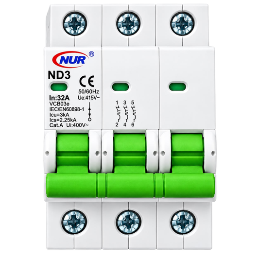 Whitehouse Lighting And Electrical NUR 32A 3 Pole 3kA DIN Rail Circuit Breaker  NUR