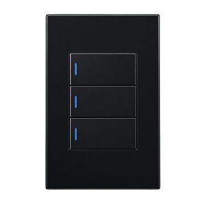 Horizon Modern RES54 3-Lever 1-Way Switch – Black