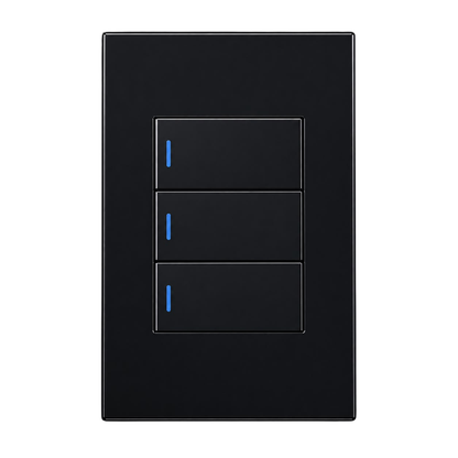 Whitehouse Lighting And Electrical Horizon Black 4x2 3 Lever 1 Way Switch  Horizon