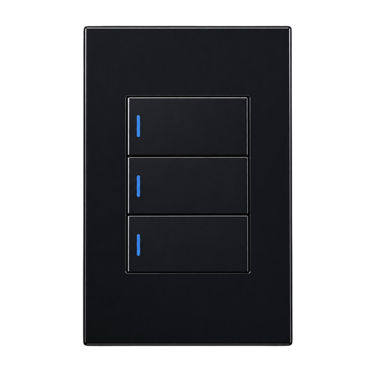 Whitehouse Lighting And Electrical Horizon Black 4x2 3 Lever 1 Way Switch  Horizon