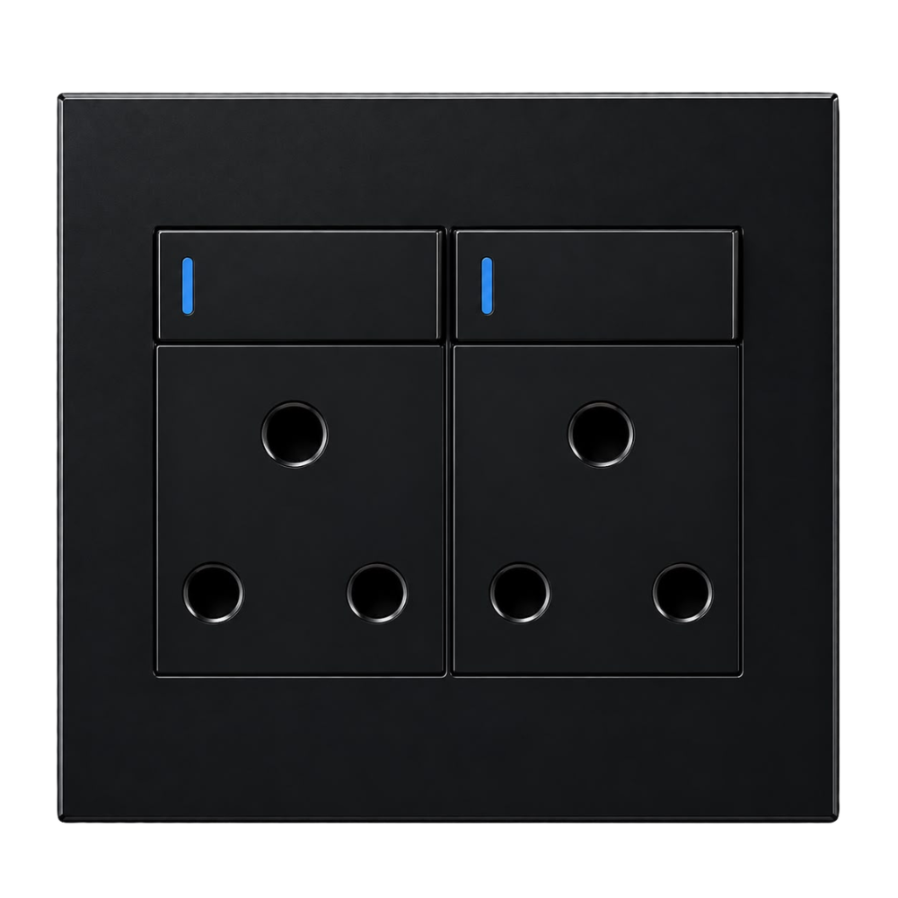 Whitehouse Lighting And Electrical Horizon Black 4x4 Double Socket  Horizon