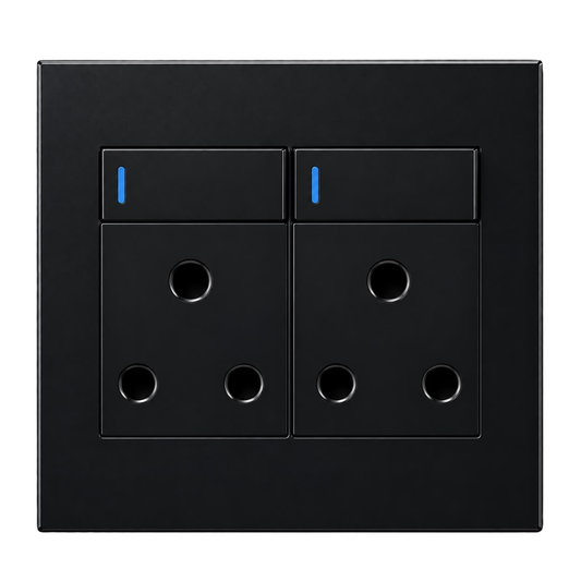 Whitehouse Lighting And Electrical Horizon Black 4x4 Double Socket  Horizon
