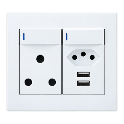 Whitehouse Lighting And Electrical Horizon White Single RSA + Euro + 2 USB Socket  Horizon