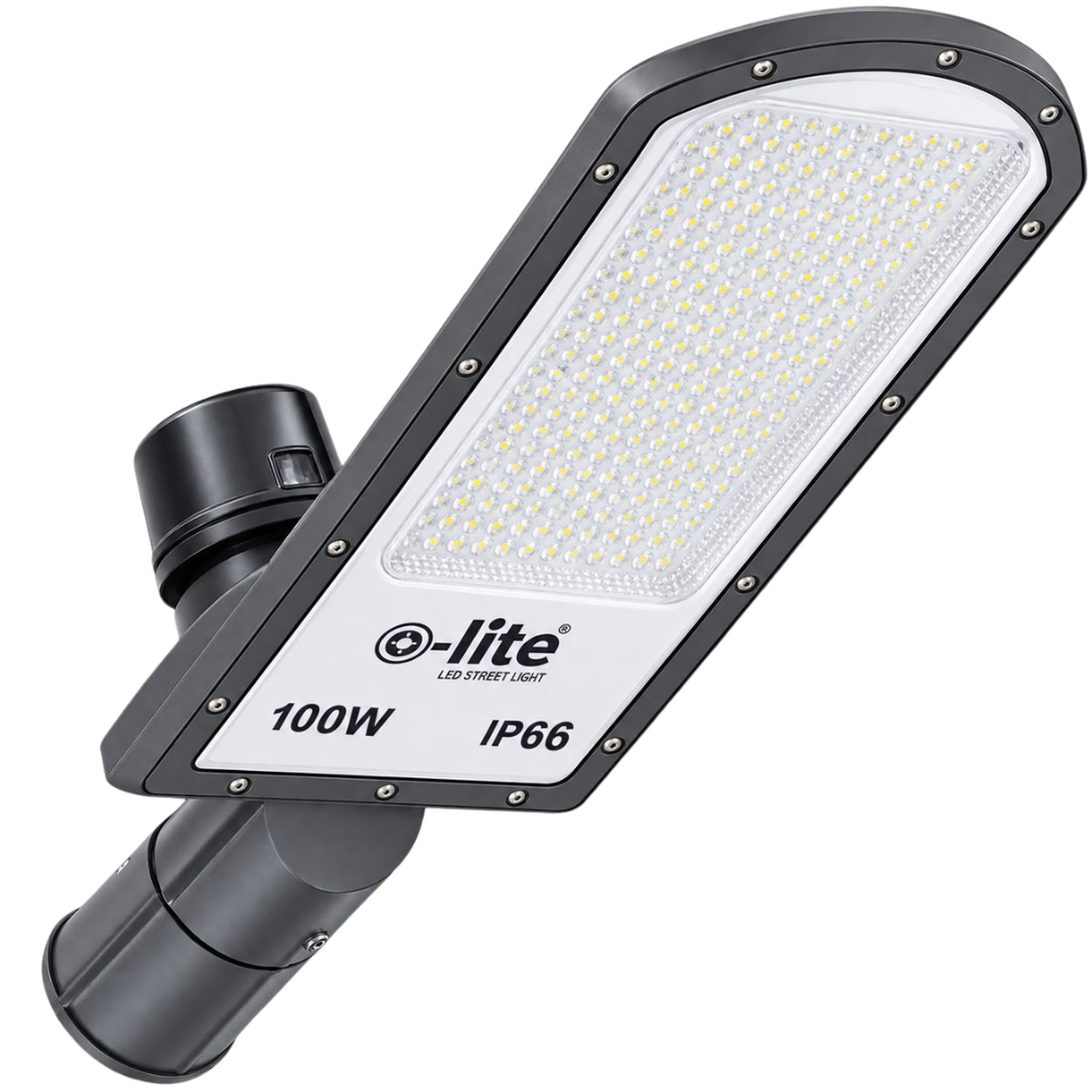 Whitehouse Lighting And Electrical O-Lite 100W LED Grey NEMA Sensor Street Light Cool White  O-Lite