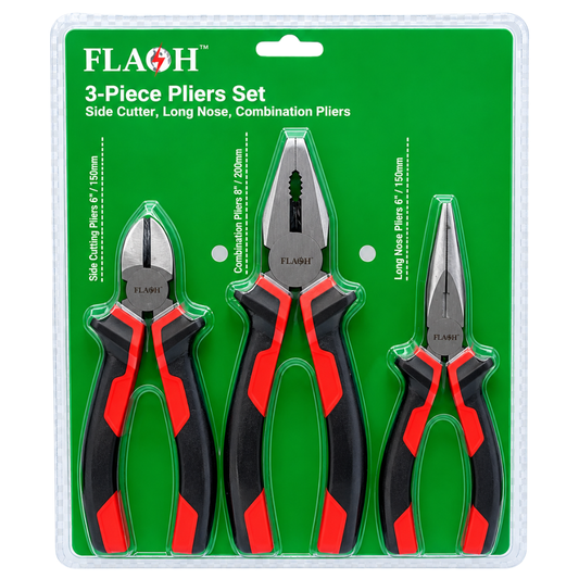 Whitehouse Lighting And Electrical Flash 3-Piece Pliers Set Side Cutter, Long Nose, Combination Pliers  Flash™