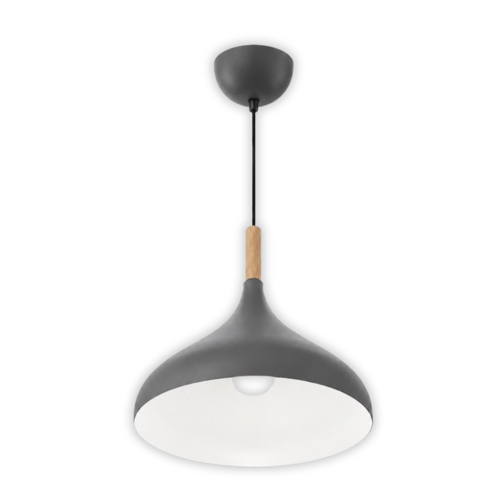 WHL&E 6009/320 Grey And White Pendant Light product image on white background