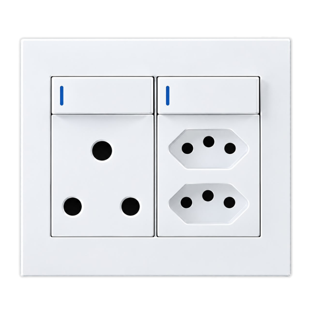 Whitehouse Lighting And Electrical Horizon White Single RSA Socket + 2 Euro Sockets  Horizon