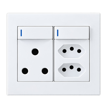 Whitehouse Lighting And Electrical Horizon White Single RSA Socket + 2 Euro Sockets  Horizon