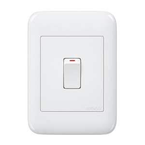 Onesto Oracle White 4x2 1 Lever 2-Way Switch