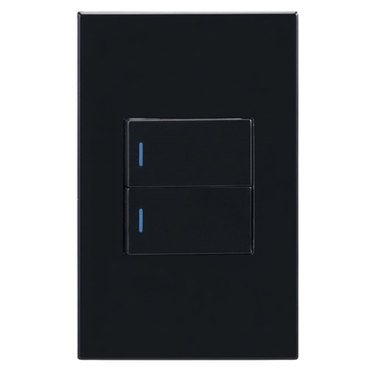Whitehouse Lighting And Electrical Horizon Black 4x2 2 Lever 1 Way Switch  Horizon