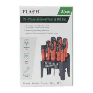 Flash 21 Piece Screwdriver And Bit Set