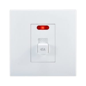 Horizon White 45A Double-Pole Isolator with Pilot Light