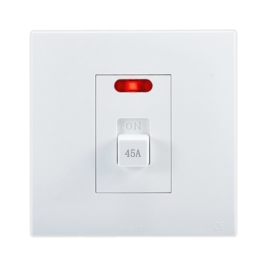 Whitehouse Lighting And Electrical Horizon White 45A Double-Pole Isolator with Pilot Light  Horizon