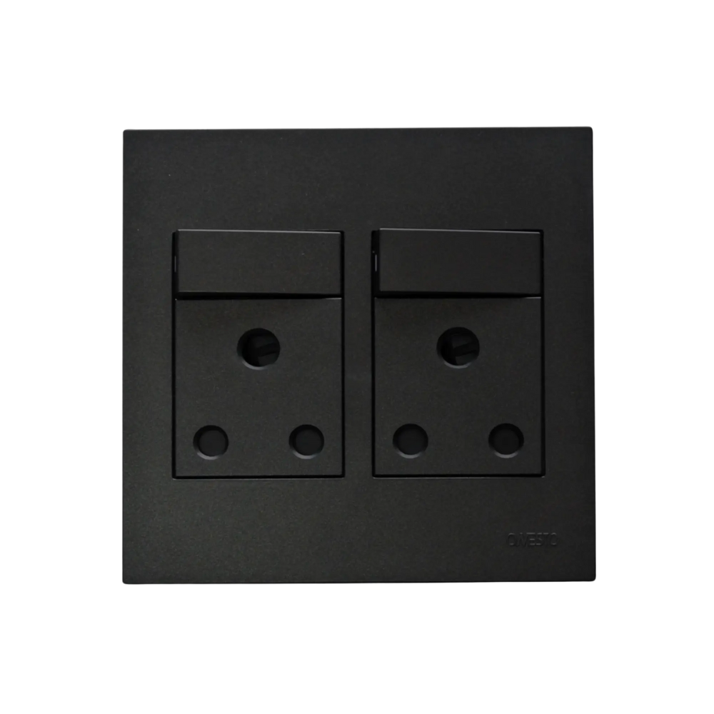 Whitehouse Lighting And Electrical Onesto Matrix 4x4 Black Double Socket  Onesto