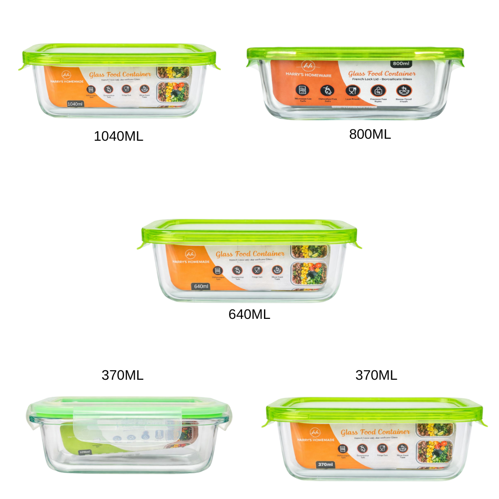 Whitehouse Lighting And Electrical Harry's Homeware 5 Piece Glass storage Container Set  Harry's Homeware