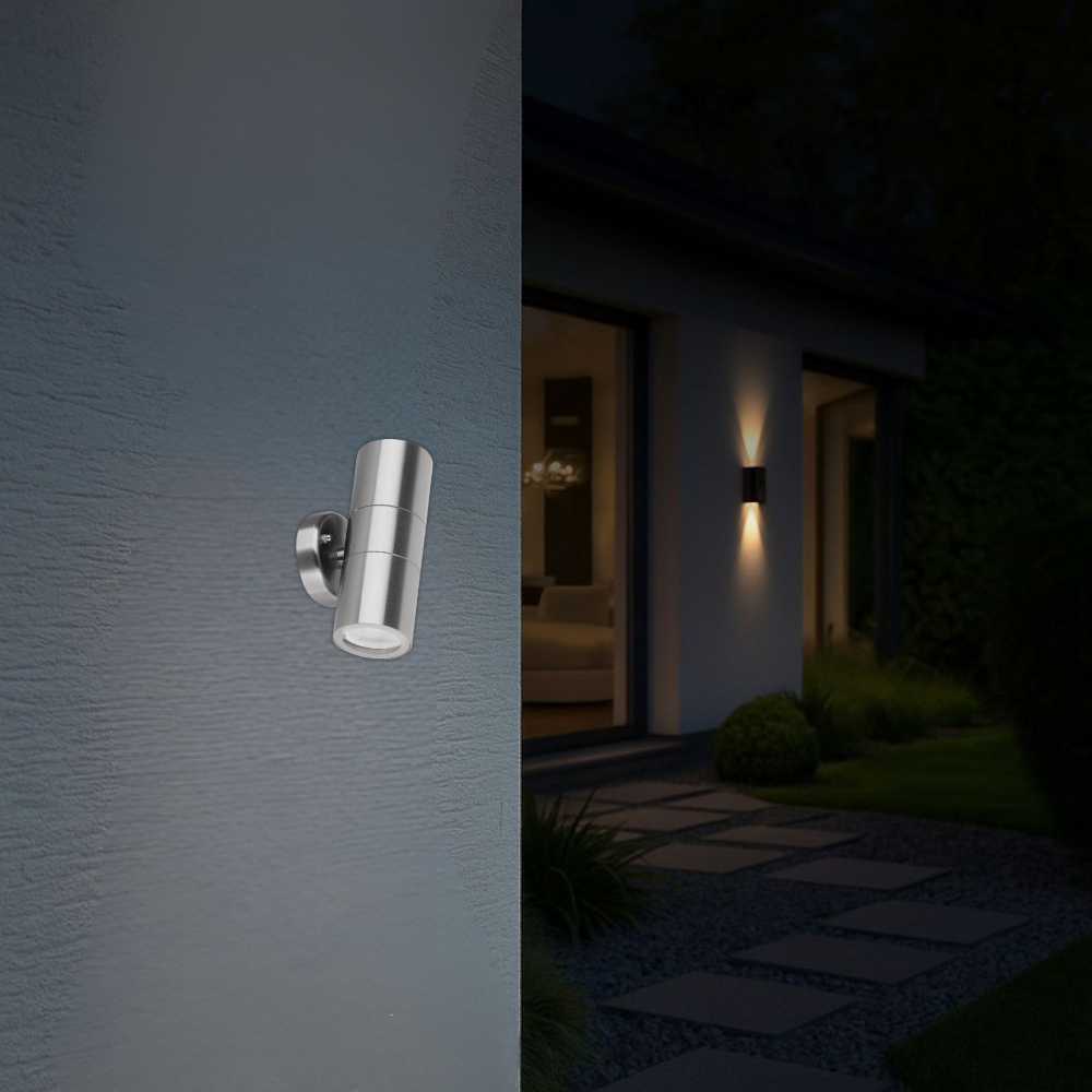 Whitehouse Lighting And Electrical Starlit Stainless Steel Up/Down Facing Wall Lamp  Starlit