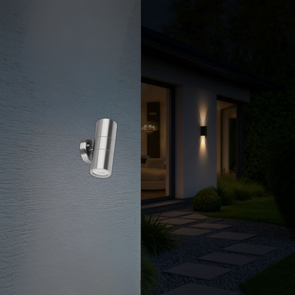 Whitehouse Lighting And Electrical Starlit Stainless Steel Up/Down Facing Wall Lamp  Starlit