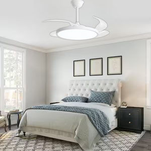 Brightstar FCF105 Retractable White Ceiling Fan Light