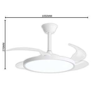 Brightstar FCF105 Retractable White Ceiling Fan Light