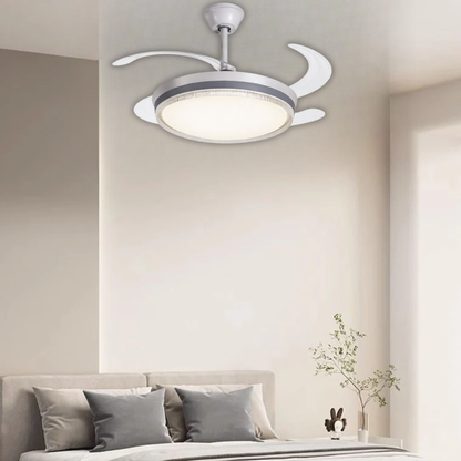 Whitehouse Lighting And Electrical WHL&E F1-06 Grey And White Retractable Fan Light  Whitehouse Lighting And Electrical