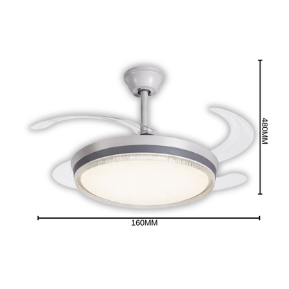 Whitehouse Lighting And Electrical WHL&E F1-06 Grey And White Retractable Fan Light  Whitehouse Lighting And Electrical