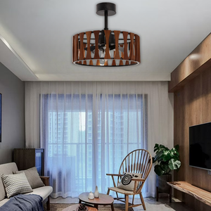 WHL&E MF0621 E14 Wooden Ceiling Fan Light
