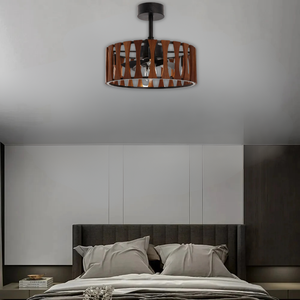 WHL&E MF0621 E14 Wooden Ceiling Fan Light