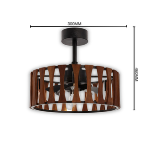 WHL&E MF0621 E14 Wooden Ceiling Fan Light