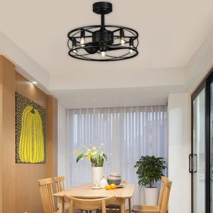 WHL&E BQ-FL659 E14 Black Ceiling Fan Light
