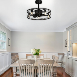 WHL&E BQ-FL659 E14 Black Ceiling Fan Light