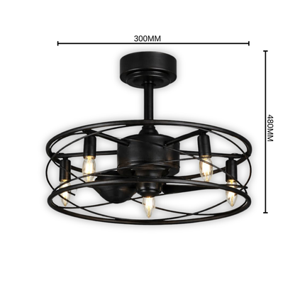 Whitehouse Lighting And Electrical WHL&E BQ-FL659 Black E14 Fan Light  Whitehouse Lighting And Electrical