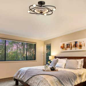 WHL&E BQ-FL656 White And Yellow Ceiling Fan Light